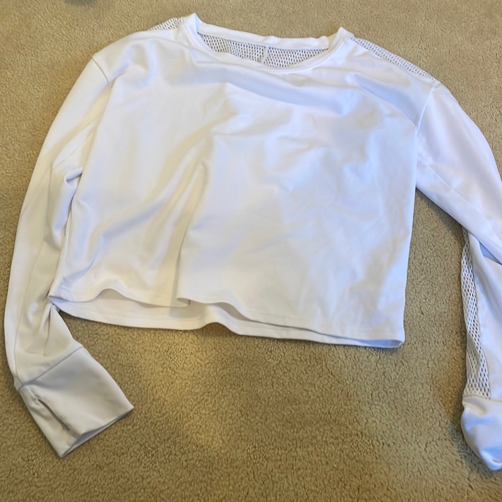 Zella white long sleeve athletic top